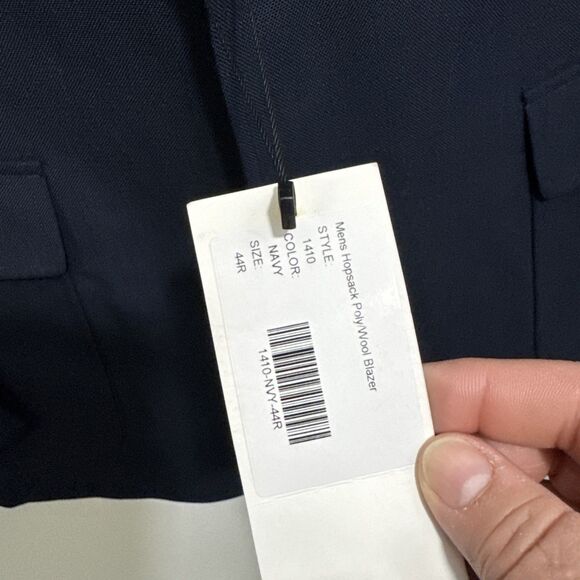 NWT New Louis Martin Wool‎ Blend Navy Blazer Men 44R Gold Shield Button Jacket - Picture 2 of 8